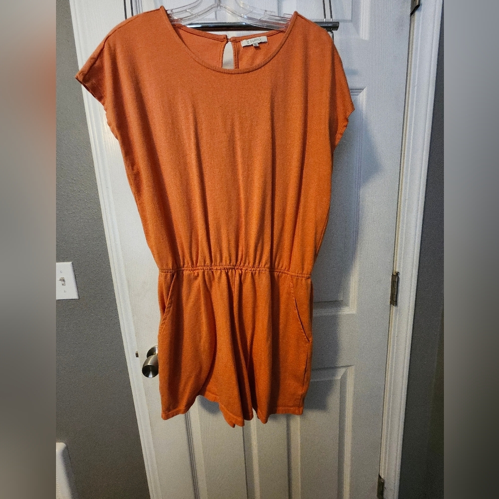 Orange Short Sleeve Romper